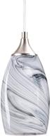 💡 coosa marble glass oval pendant lighting: elegant handcrafted hanging light with adjustable brushed nickel fixture (grey) логотип