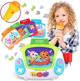 img 4 attached to 🎤 Kidpal Музыкальные игрушки: Караоке Джюкбокс с микрофоном для малышей - Музыкальное веселье для мальчиков и девочек 2-4 лет, пение, запись и изменение голоса - Идеальный подарок на Рождество.