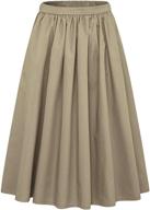 👗 chouyatou women's pocketed a-line flared midi skirt with back elastic waist logo