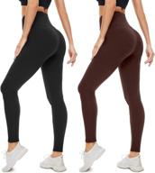 🩳 opaque leggings for women (2/5 pack) - tummy control, high-waisted, super soft yoga pants for workouts logo