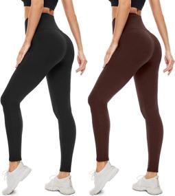 img 4 attached to 🩳 Opaque Leggings for Women (2/5 Pack) - Tummy Control, High-Waisted, Super Soft Yoga Pants for Workouts