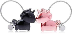 img 1 attached to 🦄 Wandi Couple Keychain: A Magnetic Destined Kissing Unicorn Keychain for Valentine's Love or Christmas Present