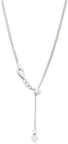 img 2 attached to 💎 Stylish and Versatile: Verona Jewelers 925 Sterling Silver Adjustable Cuban Curb Chain and Bolo Necklace for Women and Teen Girls
