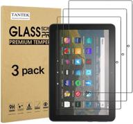 📱 tantek [3-pack] защитное стекло для экрана для нового fire hd 8/hd 8 plus/hd 8 kids (10-го поколения) - 8-дюймовый | полностью прозрачное, устойчивое к царапинам, без пузырей логотип