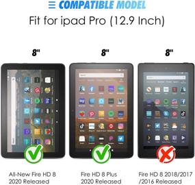 img 3 attached to 📱 TANTEK [3-pack] Защитное стекло для экрана для нового Fire HD 8/HD 8 Plus/HD 8 Kids (10-го поколения) - 8-дюймовый | Полностью прозрачное, устойчивое к царапинам, без пузырей