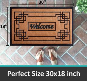 img 3 attached to 🏡 Outdoor Welcome Mats - 30x18", Ideal Outside Entry Mat - Indoor/Outdoor Doormat for Front Door, Home Entrance Rug, Cute Outdoor Welcome Mat