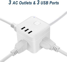 img 3 attached to BULL Power Strip Surge Protector with USB Ports - 3 Outlets, 3 USB Ports, 5ft Extension Cord - Ideal for Hotel, Dorm Room, Cruise Ship