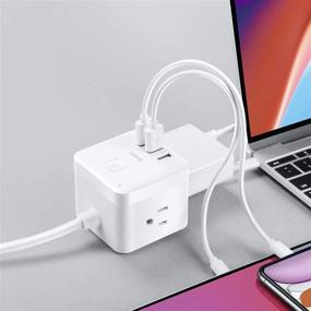 img 2 attached to BULL Power Strip Surge Protector with USB Ports - 3 Outlets, 3 USB Ports, 5ft Extension Cord - Ideal for Hotel, Dorm Room, Cruise Ship