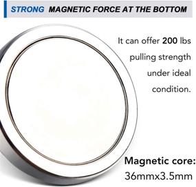 img 1 attached to 🧲 High-Power Neodymium Fishing Magnet with 200 lbs (90 KG) Pull Force, 1.75 inch (44mm) Diameter, Countersunk Hole Eyebolt – Ideal for River Retrieving and Magnetic Fishing