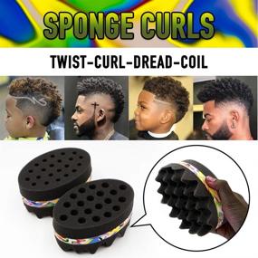 img 1 attached to 🌀 РиоРанд Губка для волос Curl Twist Magic Barber для африканских женщин, мужчин и детей - большие и маленькие отверстия