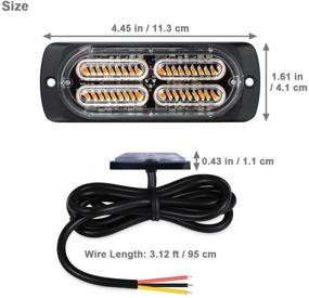img 2 attached to 🚨 Высокая видимость 4-пакета янтарных аварийных мигалок для грузовиков и строительной техники - WOWTOU 12V 24V Аварийный сигнал опасности для автомобилей