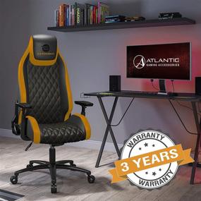 img 3 attached to 🎮 Atlantic Dardashti Gaming Chair: Next-Gen Ergonomic, Commercial Grade with BIFMA X5.1 Certification, Race Car Inspired Design in Black with Golden Yellow Accents