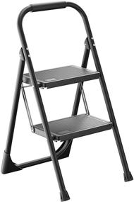 img 4 attached to 🪜 ALPURLAD 2-Step Folding Stool with Handgrip & Anti-Slip Pedal – 330lbs Capacity, Multi-Use for Home, Office, and More – Foldable Step Ladder for Adults