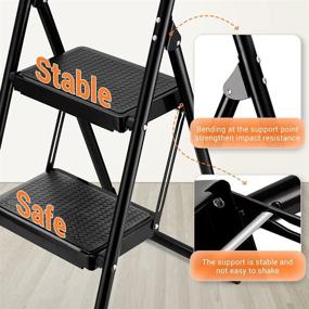 img 2 attached to 🪜 ALPURLAD 2-Step Folding Stool with Handgrip & Anti-Slip Pedal – 330lbs Capacity, Multi-Use for Home, Office, and More – Foldable Step Ladder for Adults