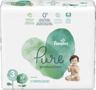 pampers pure protection одноразовые пеленки для младенцев, размер 3, мега-пак - 27 штук, гипоаллергенные и без аромата (старая версия) логотип