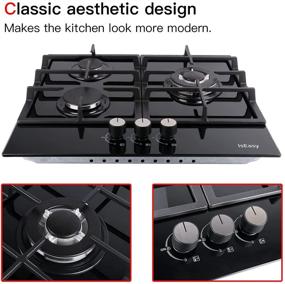 img 3 attached to 🔥 24-inch Built-in Gas Cooktop with Thermocouple Protection and Black Tempered Glass - IsEasy