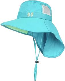 img 4 attached to 👒 Kids Sun Hats with UPF 50+ Sun Protection and Adjustable Neck Flap - Large Brim Beach Fishing Hat for Ages 3-12