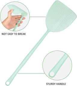 img 2 attached to 🪰 Efficient 4 Pack Plastic Fly Swatters: Heavy Duty, Assorted Colors, Long Handle - Pink, Blue, and Green