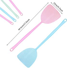 img 3 attached to 🪰 Efficient 4 Pack Plastic Fly Swatters: Heavy Duty, Assorted Colors, Long Handle - Pink, Blue, and Green