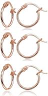 stylish rose gold flashed sterling silver click-top hoop earrings: choose your ideal size for a lightweight & polished look logo