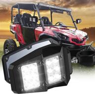 🔦 улучшенная видимость: зеркальные фонари для utv с led прожектором для polaris xp rzr 1000 can am maverick x3 логотип