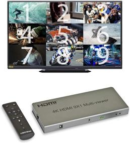 img 4 attached to Улучшенный 9-канальный HDMI мульти-вьюер/сплит-скрин переключатель, 1080p/4K@30Гц, 11 разнообразных режимов просмотра