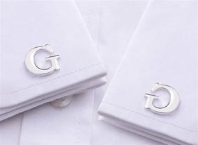 img 1 attached to Salutto Mens Letter Cufflinks: Pair of Men's Accessories for Cuff Links, Shirt Studs, and Tie Clips