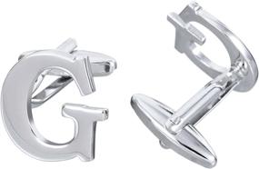 img 3 attached to Salutto Mens Letter Cufflinks: Pair of Men's Accessories for Cuff Links, Shirt Studs, and Tie Clips