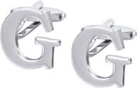 salutto mens letter cufflinks: pair of men's accessories for cuff links, shirt studs, and tie clips logo