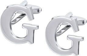 img 4 attached to Salutto Mens Letter Cufflinks: Pair of Men's Accessories for Cuff Links, Shirt Studs, and Tie Clips