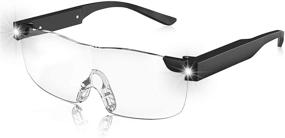 img 4 attached to 🔍 Blue Light Blocking Rechargeable Magnifier Eyeglasses by OuShiun - Ideal for Close Work with Built-in Light