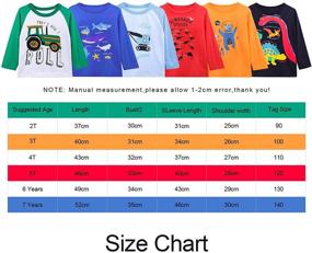 img 1 attached to 👕 Auranso Kids Boys Girls Long Sleeve Cotton Crew Neck T-Shirt Top Tees 2-7 Years - Enhanced SEO