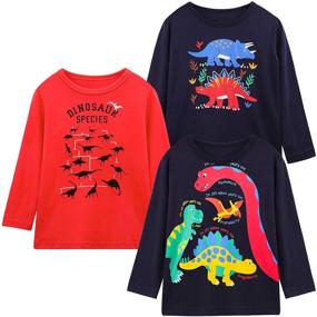 img 3 attached to 👕 Auranso Kids Boys Girls Long Sleeve Cotton Crew Neck T-Shirt Top Tees 2-7 Years - Enhanced SEO