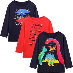 img 4 attached to 👕 Auranso Kids Boys Girls Long Sleeve Cotton Crew Neck T-Shirt Top Tees 2-7 Years - Enhanced SEO