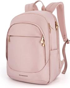 img 4 attached to 🎒 Light Flight Women's Backpack for Travel and School - 15.6 inch Laptop Bag for Work and College (Pink)
