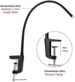 img 2 attached to 📷 Flexible 25-inch Jaw Clamp Mount Stand with Long Arm Swivel Clip Holder for Logitech C925e C922x C922 C930e C930 C920 C615 Webcams