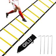 high-intensity agility ladder speed training equipment - 12 rung speed ladder with carrying bag for footwork in football, basketball, and more (yellow) logo