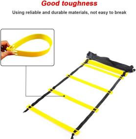 img 1 attached to High-Intensity Agility Ladder Speed Training Equipment - 12 Rung Speed Ladder with Carrying Bag for Footwork in Football, Basketball, and More (Yellow)