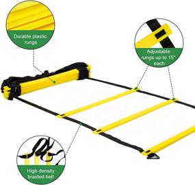 img 3 attached to High-Intensity Agility Ladder Speed Training Equipment - 12 Rung Speed Ladder with Carrying Bag for Footwork in Football, Basketball, and More (Yellow)