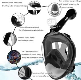 img 3 attached to DEKINMAX Full Face Snorkel Mask: Detachable Camera Mount, Safe Breathing, Dry Top System - 180° Panoramic Sea View, Anti-Fog, Anti-Leak Dive Mask