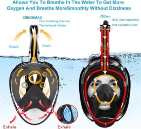 img 2 attached to DEKINMAX Full Face Snorkel Mask: Detachable Camera Mount, Safe Breathing, Dry Top System - 180° Panoramic Sea View, Anti-Fog, Anti-Leak Dive Mask