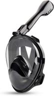 dekinmax full face snorkel mask: detachable camera mount, safe breathing, dry top system - 180° panoramic sea view, anti-fog, anti-leak dive mask logo