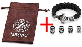 img 1 attached to 📿 GuoShuang Camo Paracord Bracelet with Vegvisir Design - Stylish Boys' Jewelry at Bracelets!