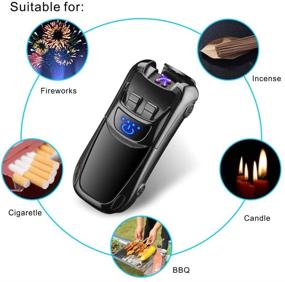 img 1 attached to 🦅 Black Eagle Dual Arc Lighter - USB Rechargeable Plasma Lighter for Cigar Candle Cigarette with Windproof Flameless Electronic Design