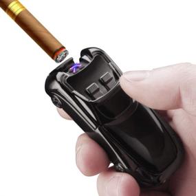 img 2 attached to Черный орел двойной дуговой зажигалка - USB-заряжаемая плазменная зажигалка для сигары, свечи, сигарет с водонепроницаемым бесфакельным электронным дизайном.