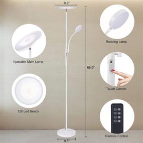 img 3 attached to MOFFE Temperatures Dimmable Torchiere Standing Lighting & Ceiling Fans