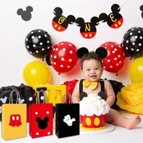 img 1 attached to 🎁 24 Count Mickey Mouse Party Gift Bags with Handles - Birthday Favor Bags for Kids, Treats, Candy, and Gifts - 3 Assorted Designs - Ideal for Retail, Parties, and Party Supplies - Dimensions: 8.2 x 5.9 x 3.15 Inches