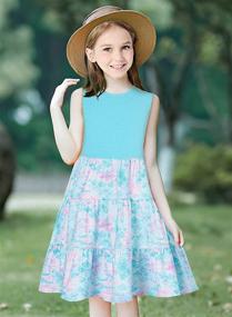 img 2 attached to 👗 Lovekider Girls Summer Casual Swing Sundress - Cute Sleeveless Tiered Princess Midi Dresses for Kids 2-8T