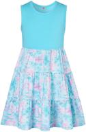 👗 lovekider girls summer casual swing sundress - cute sleeveless tiered princess midi dresses for kids 2-8t logo
