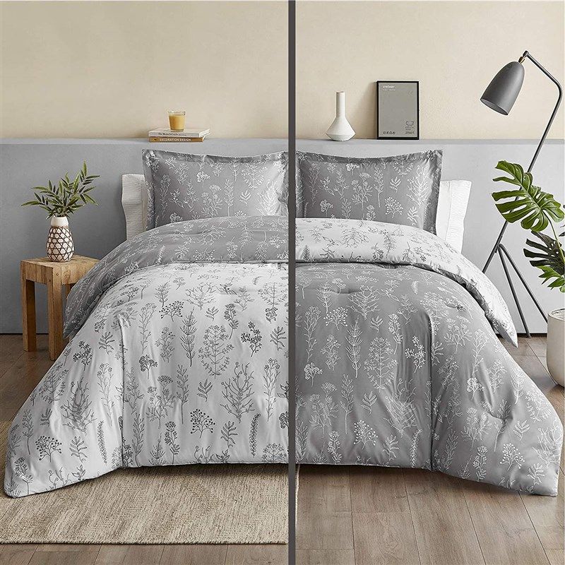 Bedsure Full Comforter Set - White & Green Floral Comforter, 3-Piece Cute  Botanical Bed Set, Fluffy Soft Summer Comforter, Includes 2 Pillow Shams